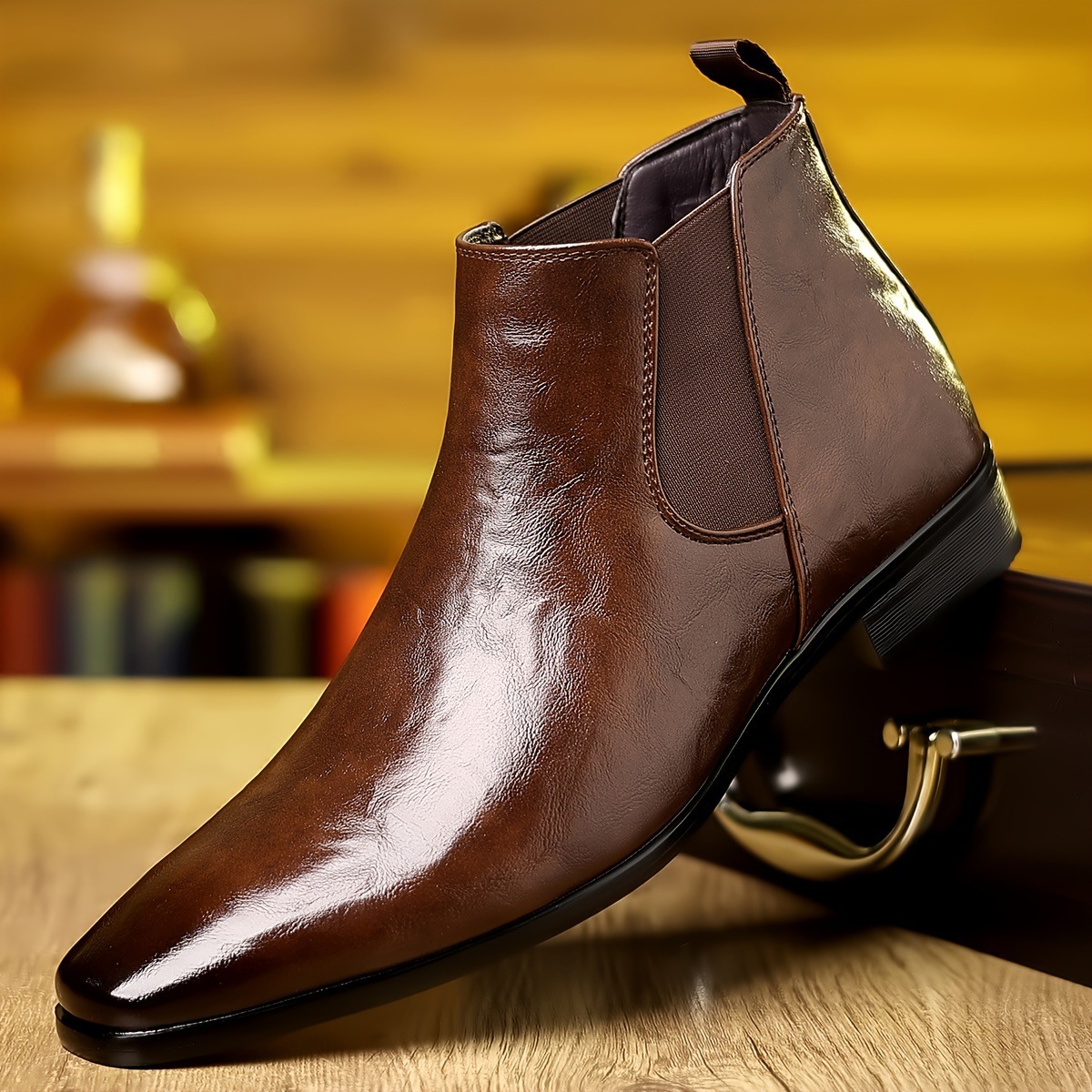 Men Formal Wear With Boots - Botas Chelsea de Couro, Botas de