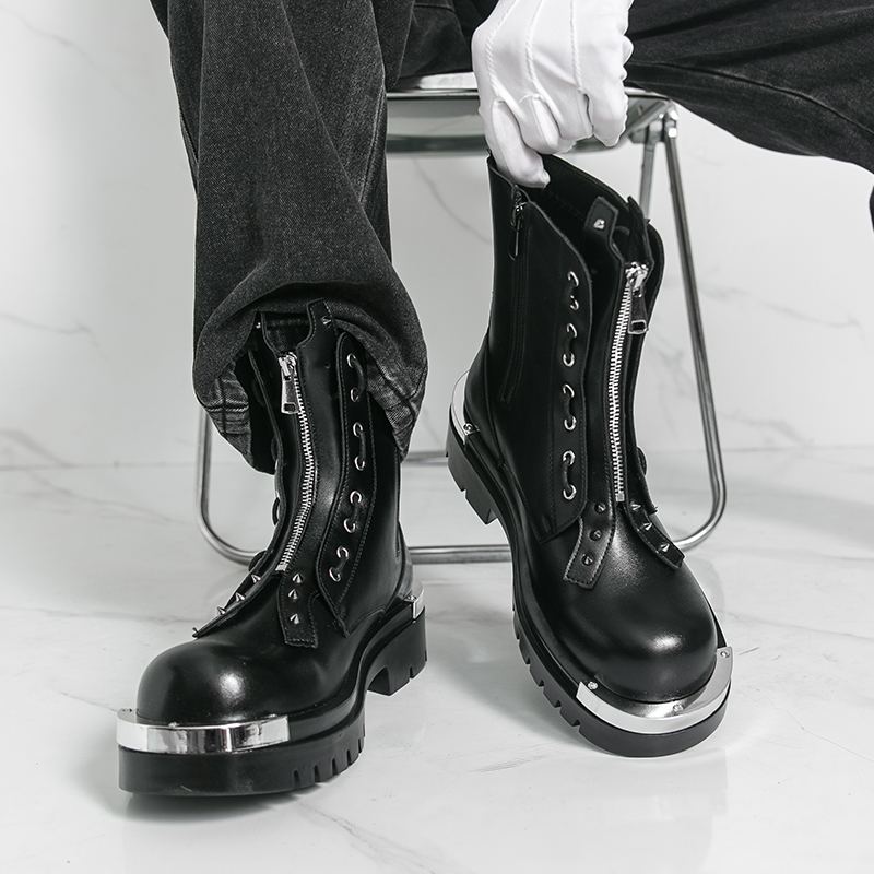 Men Formal Wear With Boots - Botas de sola grossa masculina designer