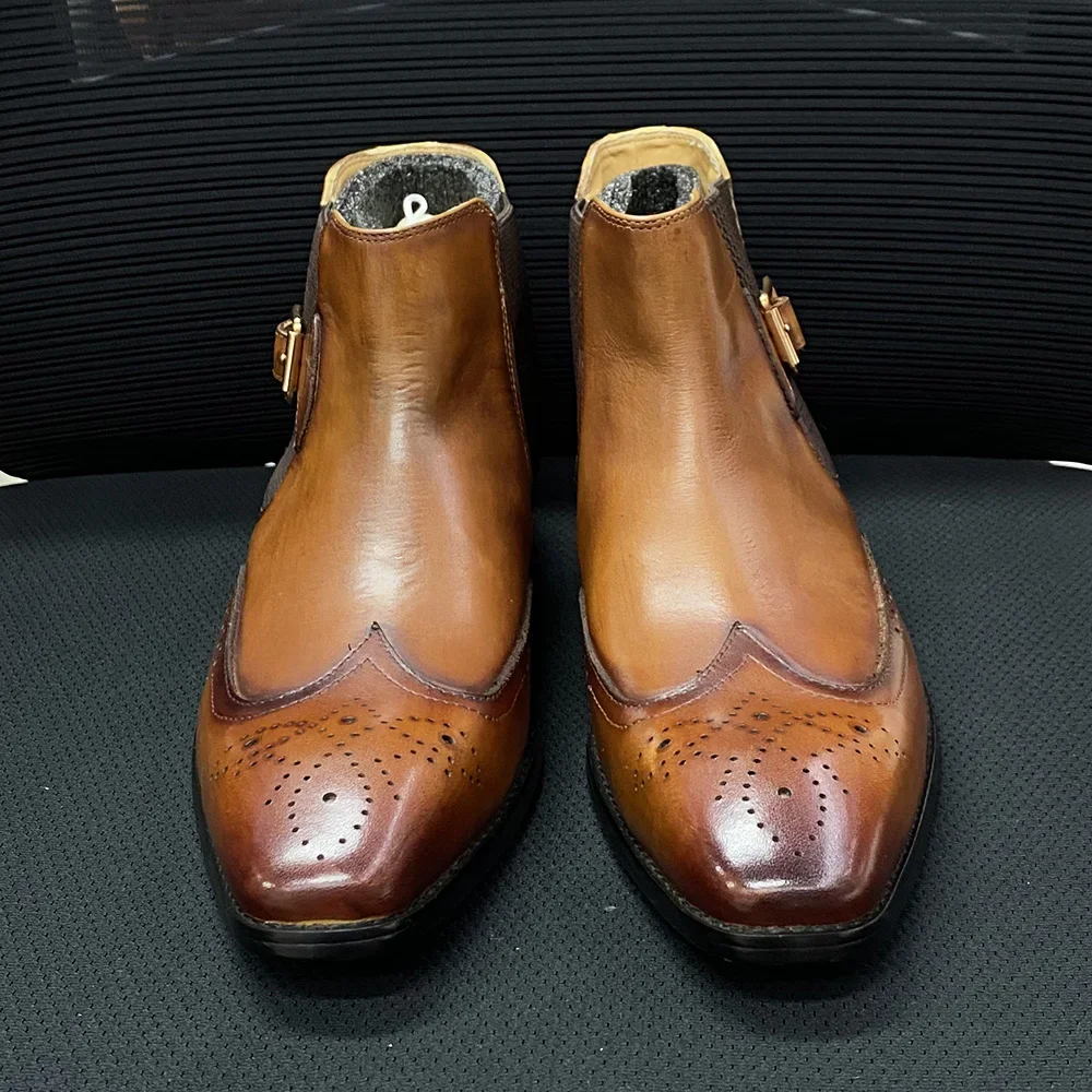 Botas de tornozelo de couro de - Men Formal Wear With Boots avaliação e preço