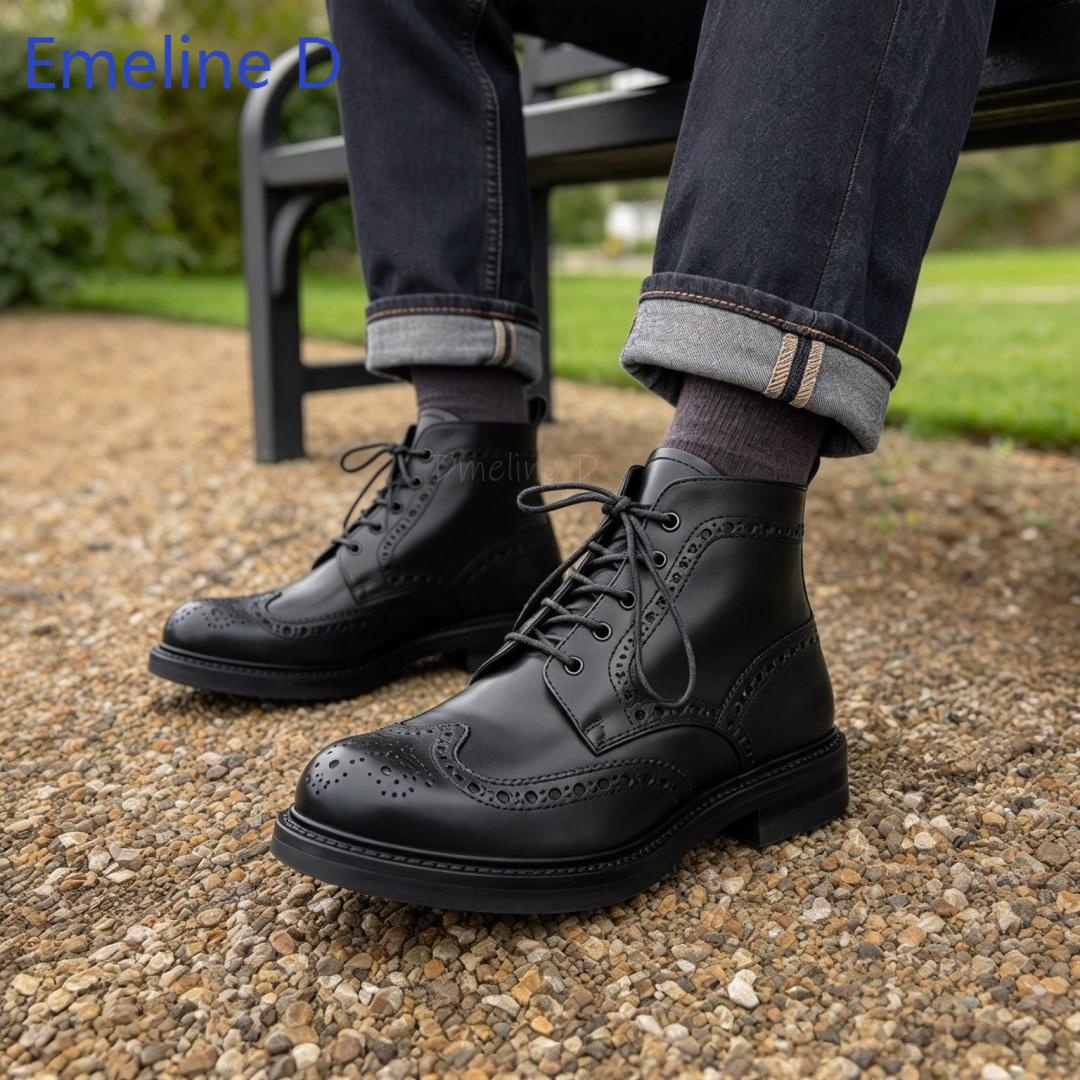 Botas de cano curto masculinas - Formal Men Daily Wear Footwear avaliação e preço