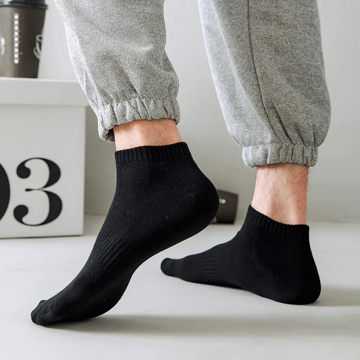 1/5 pares unissex branco e pre - Sock Garter Men avaliação e preço